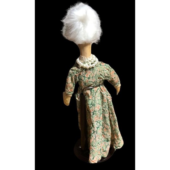 Vintage Artisan Doll Handcarved Wooden Grandma Old Lady Handmade Soft Body Rare - Picture 7 of 16